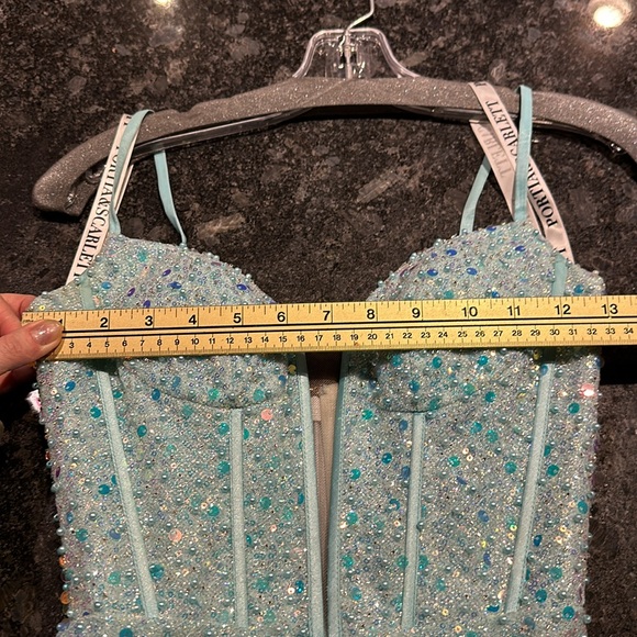 Portia and Scarlett PS24055 Prom Dress Blue Corset Embellished Size 00 - Picture 10 of 14